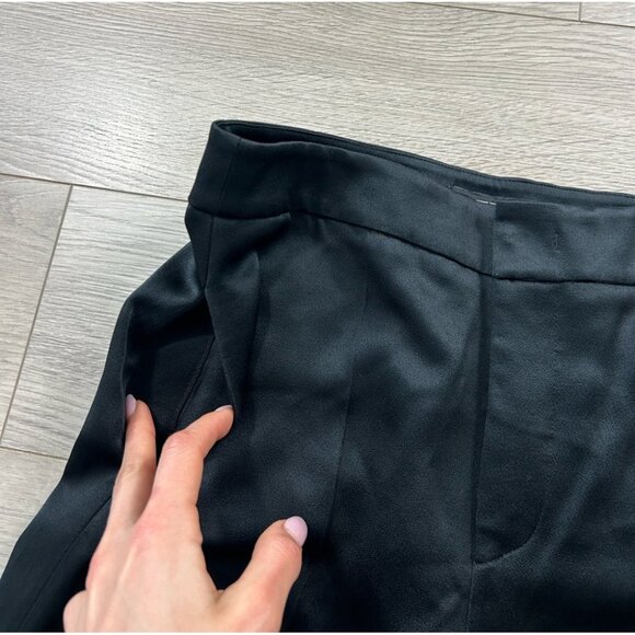 ETRO 2022 Satin Flared Black Wide-Leg Black Viscose Elegant Trouser Pants - Picture 7 of 15